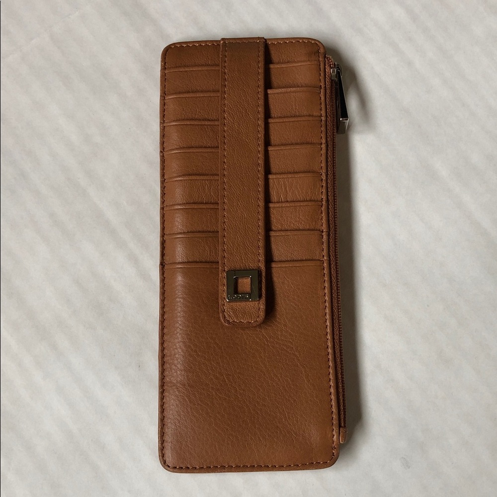 LODIS Brown Leather Slim Wallet